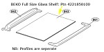 Genuine BEKO Full Size Glass Shelf: 4299890900